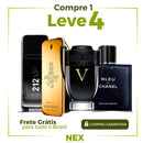 Kit 4 Perfumes Masculinos Importados (100ml cada um) - 1 million | 212 black | Invictus V| Bleu de Chanel
